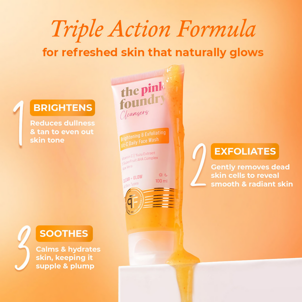 The Pink Foundry Brightening & Exfoliating Vit C Daily Face Wash