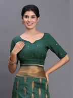 Shree Shyam Fashion Silk Dark Green Saree - Distacart