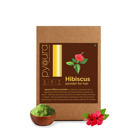 Pyoura Hibiscus Powder 100% Pure & Natural Blend Of Flowers & Leaves Hair Mask