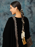 Ruby Raang Gold Gota Pati Work And Black Thread And Shells With Gold Stones - Distacart
