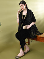 Sangria Embellished A-Line Kurta & Dhoti Pant With Dupatta