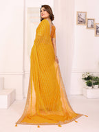 Vedant Vastram Georgette Embroidered & Sequin work Bollywood Fancy Saree - Mustard
