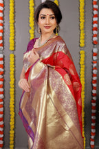 Anaita Red Woven Design Pure Silk Banarasi Saree With Blouse - Distacart
