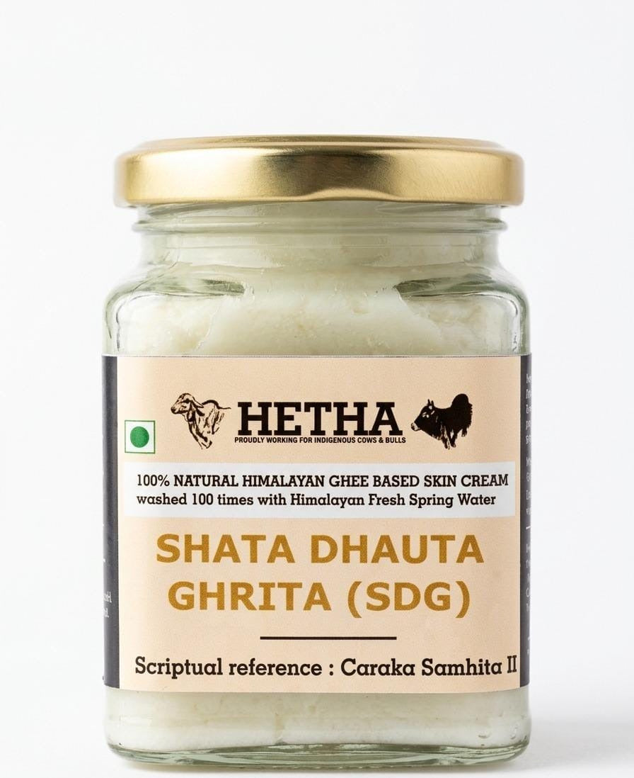 Hetha Shata Dhauta Ghrita Skin Cream - 100 times washed, Himalayan Ghee based Natural Skin Cream