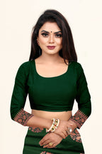 Vedant Vastram Litchi Silk Designer Banarasi Saree - Green - Distacart