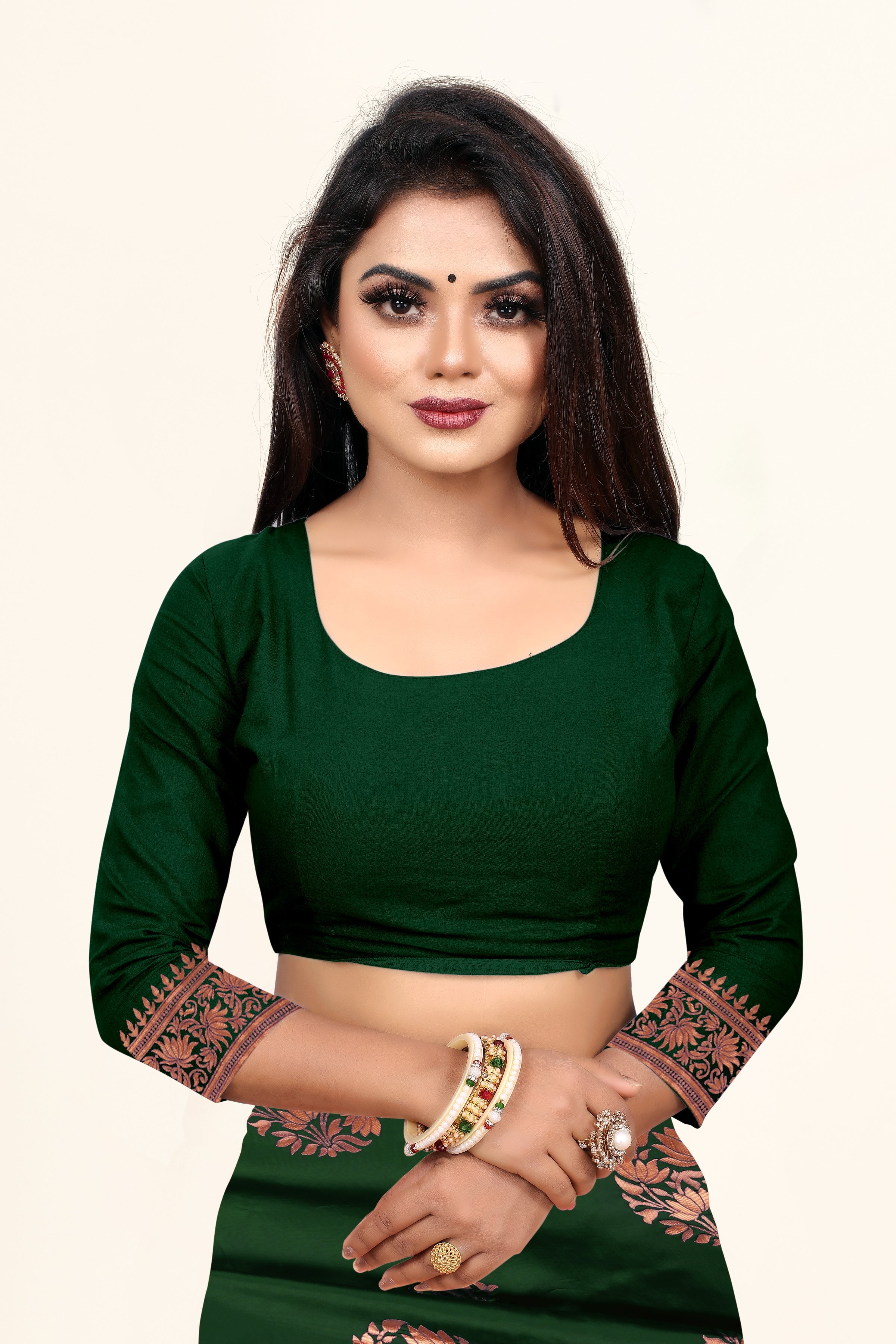 Vedant Vastram Litchi Silk Designer Banarasi Saree - Green - Distacart