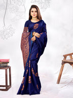 Vedant Vastram Litchi Silk Designer Banarasi Saree - blue - Distacart
