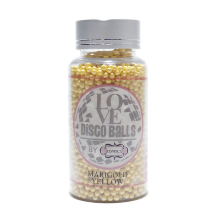 Confect Marigold Yellow Disco Balls Sprinkles 4 MM