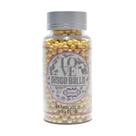 Confect Marigold Yellow Disco Balls Sprinkles 5 MM