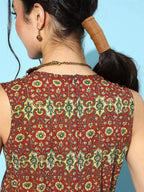 Yufta Maroon Printed Jumpsuit