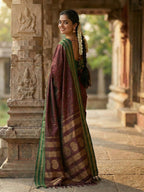 Anaita Maroon Silk Woven Saree With Blouse - Distacart