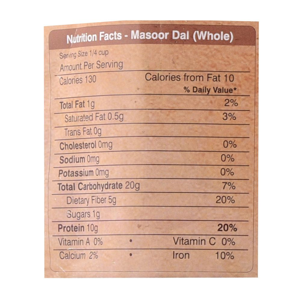 Organic Wellness Masoor Dal Whole - Distacart