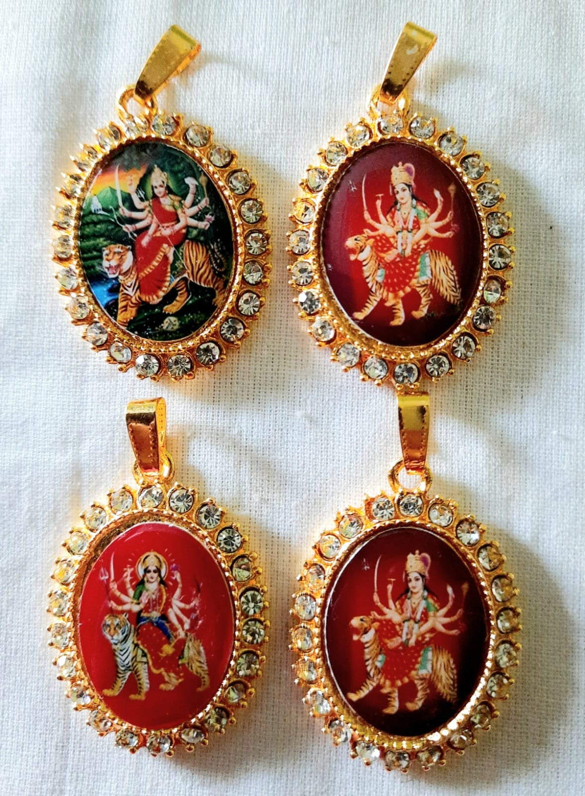 Elite Trading Religious Mata Rani Pendant Gold Tone Maa Durga Pendant for Women & Men/Spritiual/Kirtan
