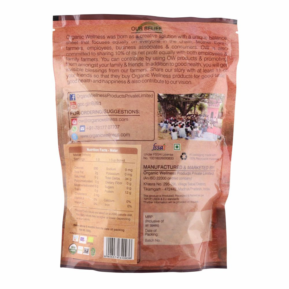 Organic Wellness Matar Whole - Distacart