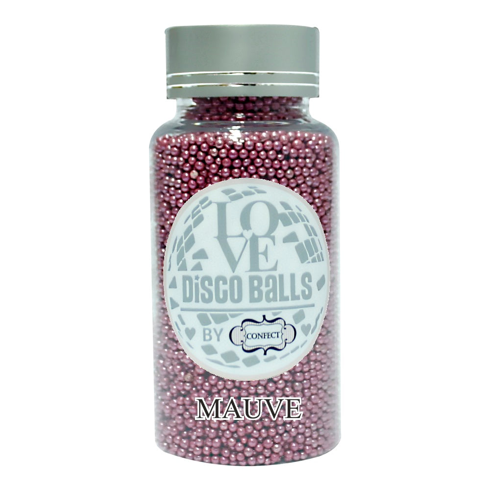 confect mauve disco balls sprinkles 2 mm 120 gms