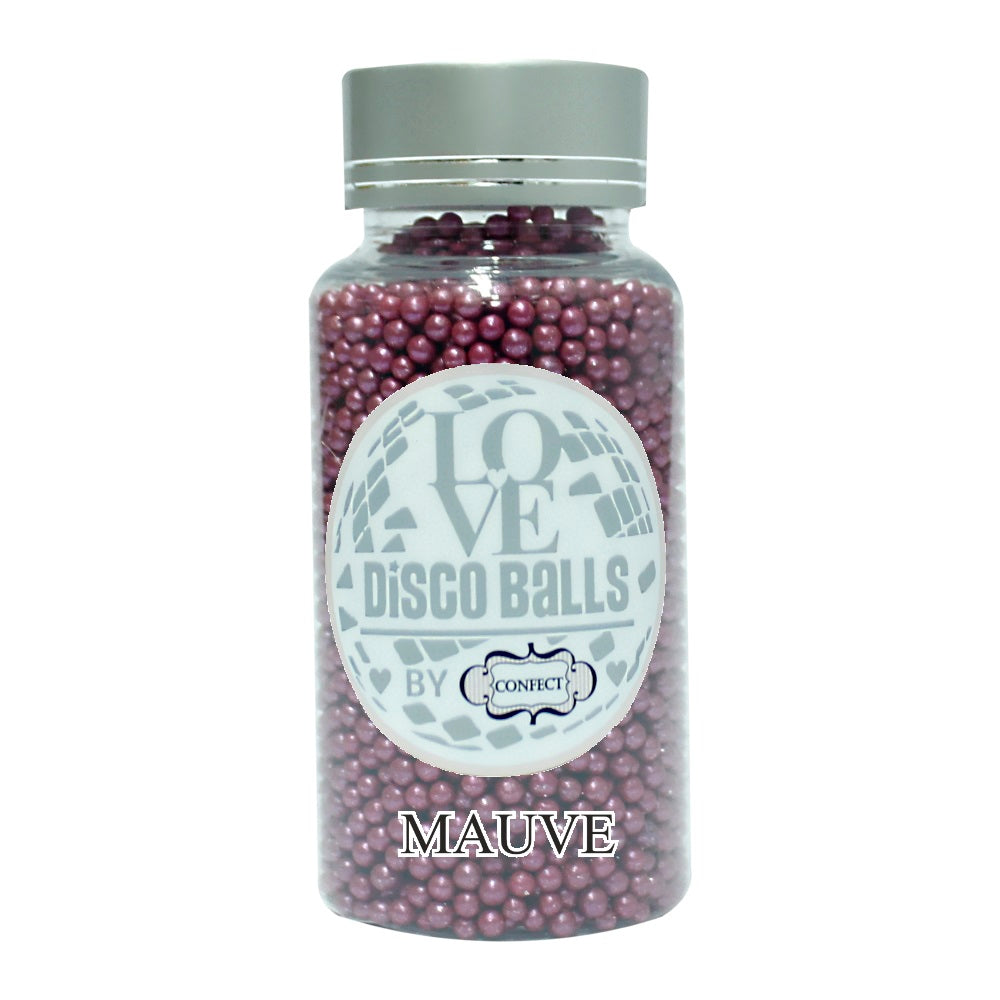 confect mauve disco balls sprinkles 3 mm 120 gms