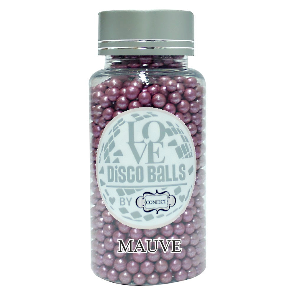 confect mauve disco balls sprinkles 5 mm 120 gms
