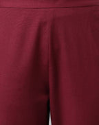 FIORRA Women's Maroon Rayon Silk A-Line Kurta Set