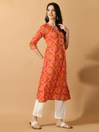 Myshka Women's Multi Flared Printed Festive Kurta