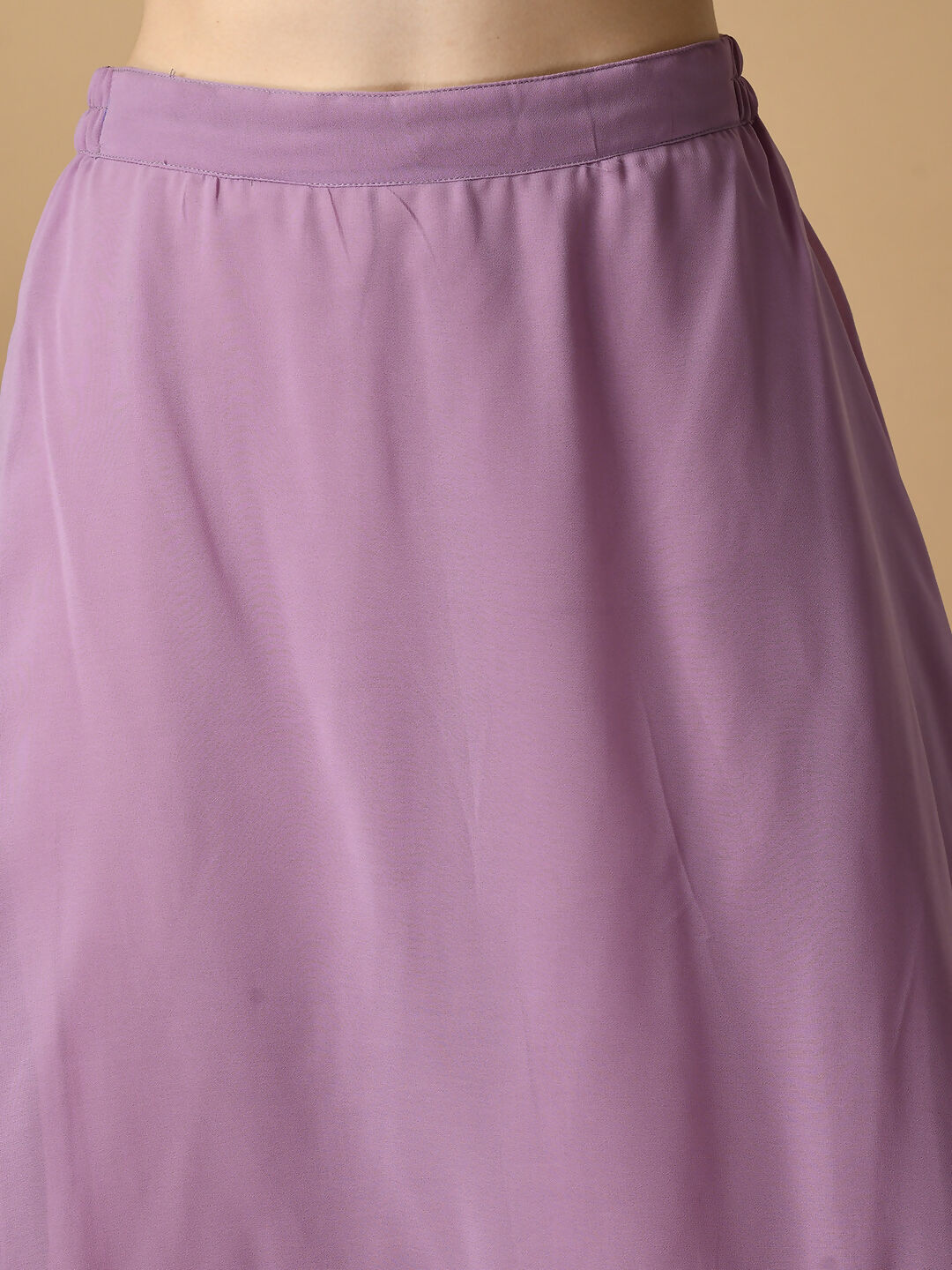 Myshka Women's Purple Georgette Kurta & Skirt With Dupatta Party Sets