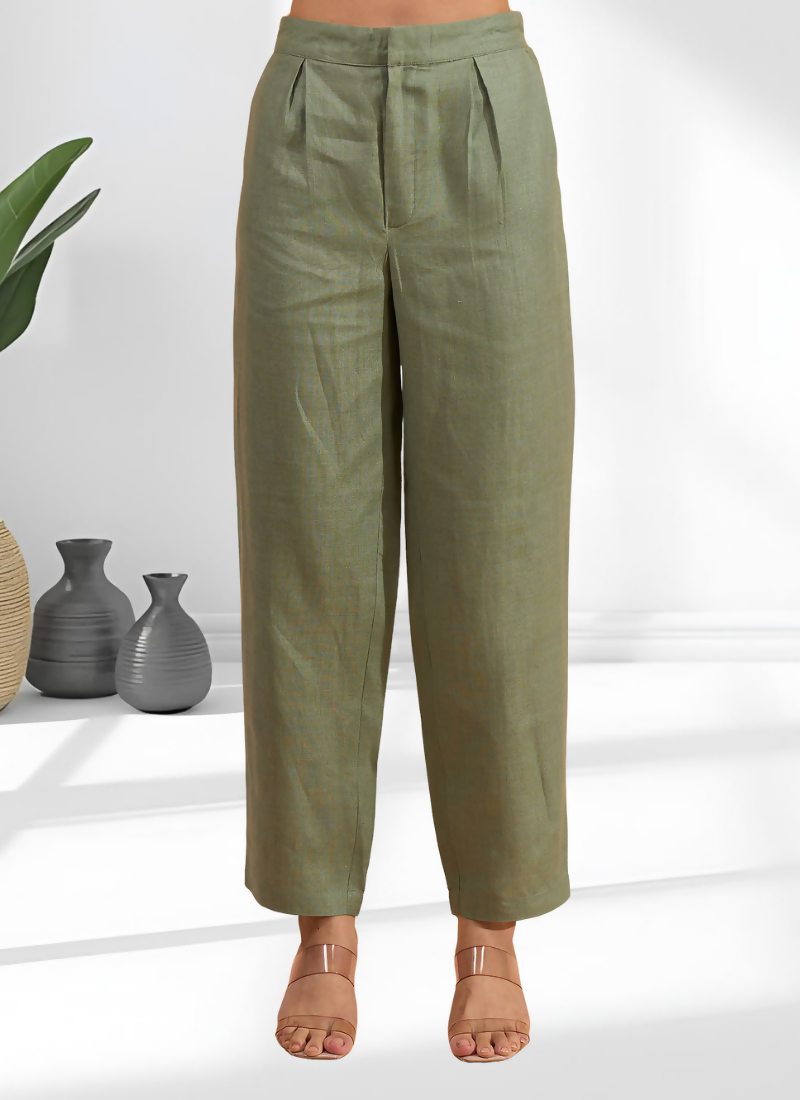 Joban Fashion Pista Green Linen Embroidered Readymade Cord Set - Distacart
