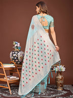 Shree Shyam Fashion Neerja Sky Blue Linen Cotton Saree