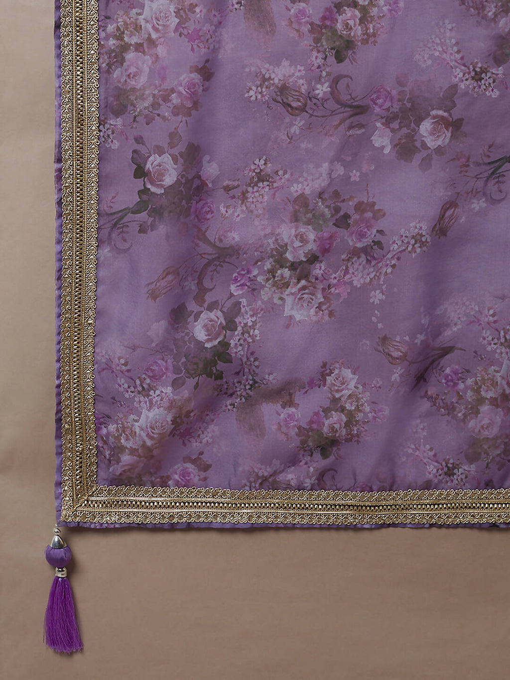 House of Panchhi Lavender Organza Floral Printed Lehenga choli & Dupatta