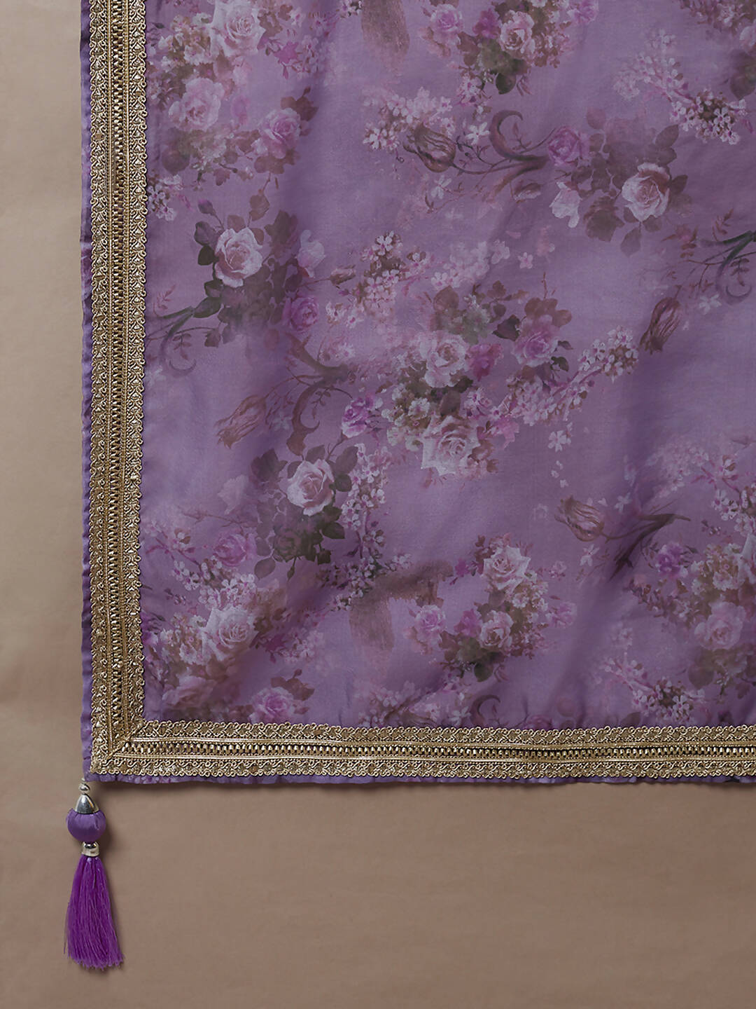 House of Panchhi Lavender Organza Floral Printed Lehenga choli & Dupatta