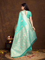 Vedant Vastram Banarasi Silk Fashion Saree - Seegreen