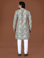 Anaita Mehendi Lucknowi Silk Straight Kurta