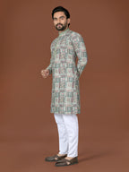 Anaita Mehendi Lucknowi Silk Straight Kurta
