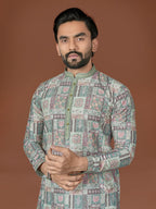 Anaita Mehendi Lucknowi Silk Straight Kurta