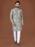 Anaita Mehendi Lucknowi Silk Straight Kurta