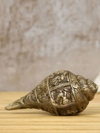 eCraftIndia Gold-Toned Handcrafted Auspicious Lord Ganesha Shankh Showpiece