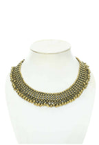 Mominos Fashion Johar Kamal Oxidised Gold-Plated Brass Finish Ghungroo Design Choker Set - Distacart