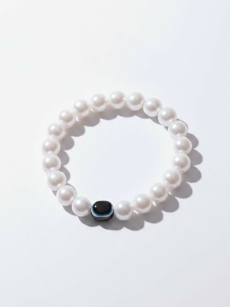 NVR Black Evil Eye White Bracelet for Men & Women - Distacart