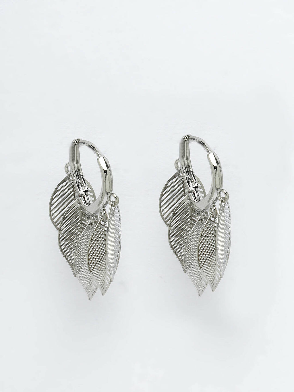 NVR Women Gold-Toned Leaf Shaped Drop Earrings - Distacart
