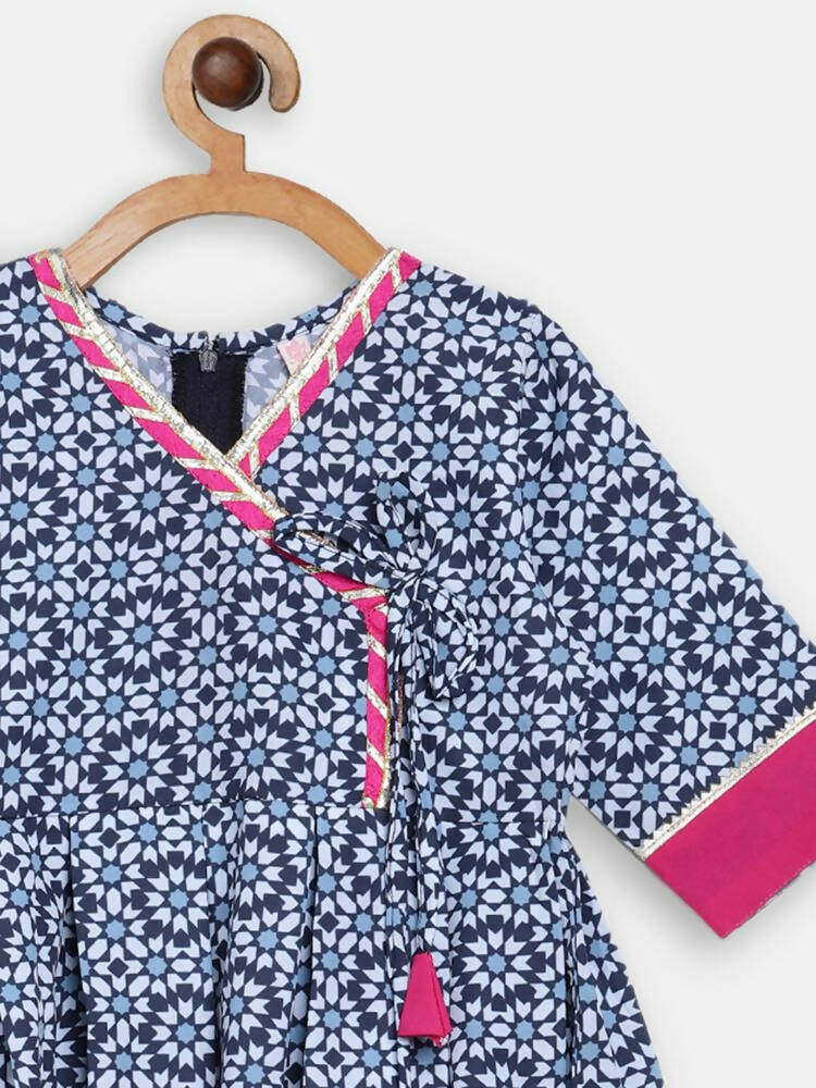 Ahalyaa Multi Crepe Printed Kids Kurta Sharara Set With Dupatta For Girls