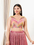 Joban Fashion Rust Tissue Padded Blouse With V Neck Sleeveless - Distacart