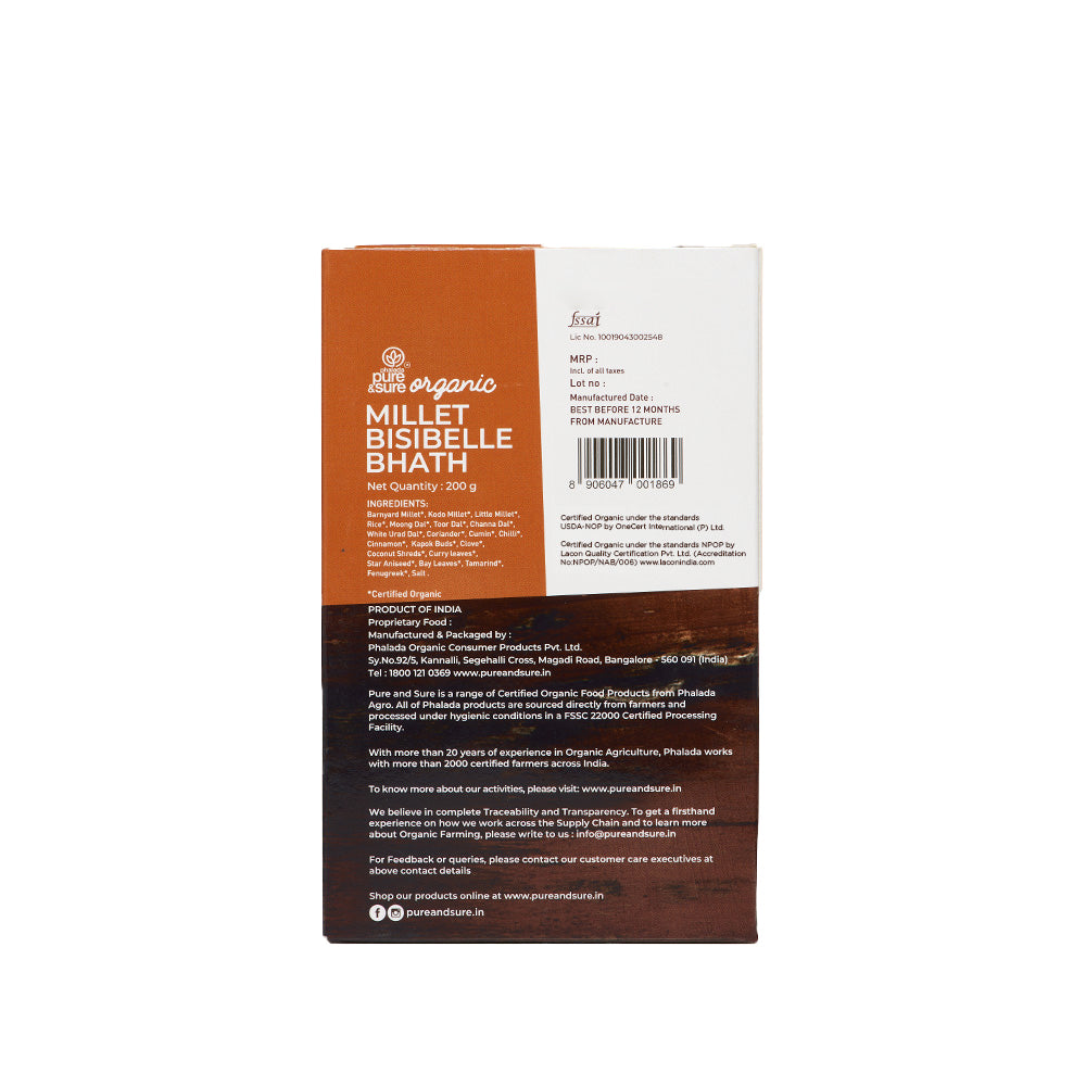 Pure & Sure Organic Millet Bisi Bele Bath - Distacart