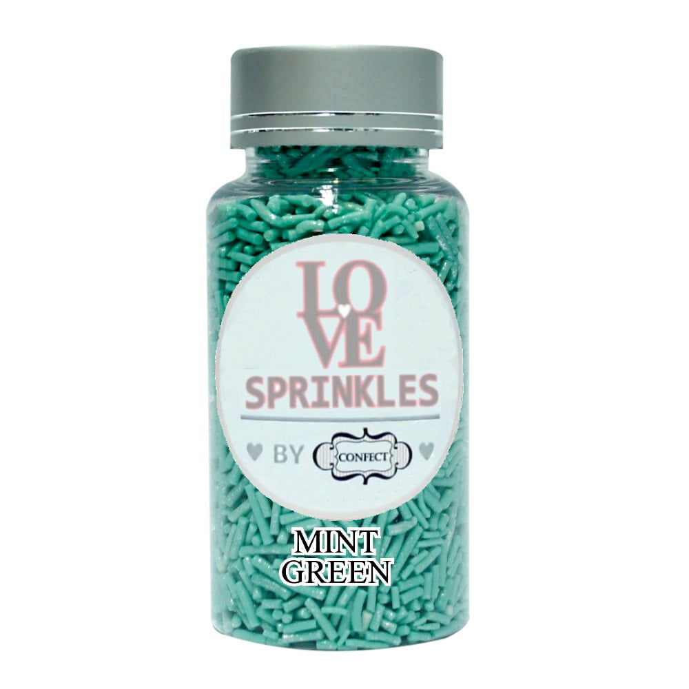 confect mint green vermicelli sprinkles 90 gms