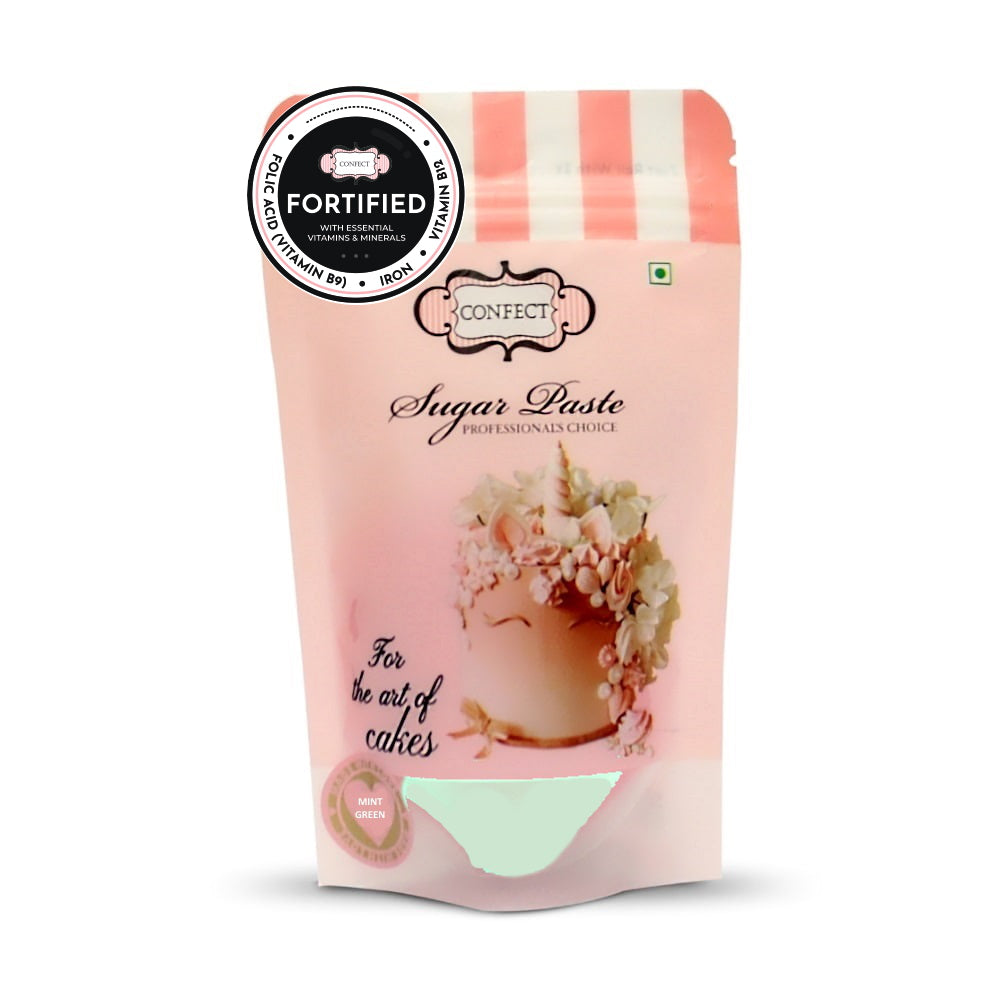 confect mint green nutritional sugarpaste 250 gms