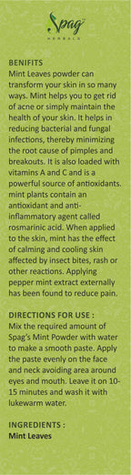 Spag Herbals Premium Mint Leaf Powder