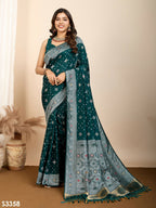 Rama Soft Silk Woven Meenakari Designer Saree - Vedanti