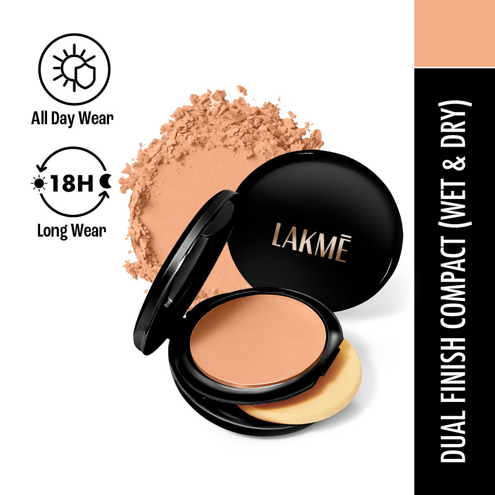 Lakme Xtraordin-Airy Compact, 2 In 1 Compact + Foundation, Lightweight, SPF17 - 06 Almond Honey