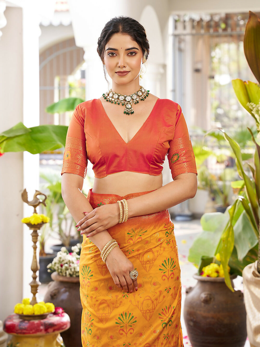 Shree Shyam Fashion Yellow Soft Silk Saree - Distacart
