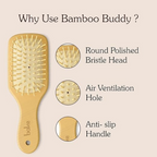 Bake Bamboo Buddy Wooden Hair Brush For Promotes Hair Growth