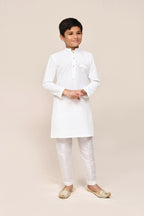 Joban Fashion Pure Linen White Kurta With Straight Fit Pant
