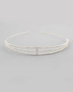 VOJ Silver Plated AD Stone Studded Hair Band