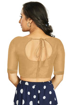 Aastha Fashion Women's Beige Art Silk Designer Party Wear Readymade Blouse